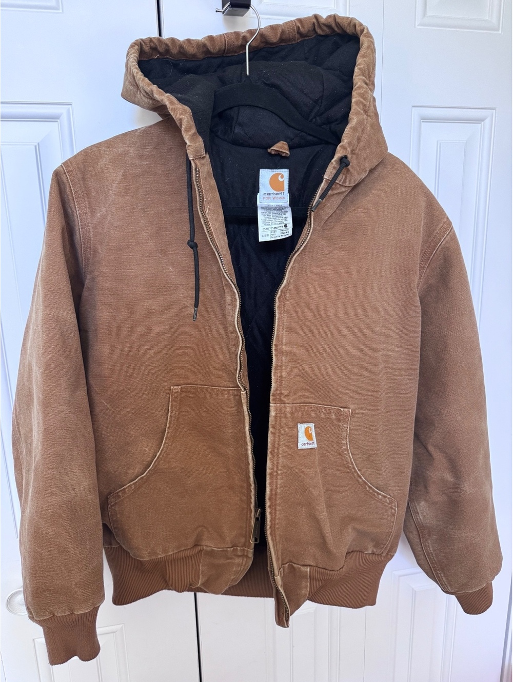 Carhartt WJ130 BRN Women’s Small Brown Washed Duck Insulated Active Jacket
